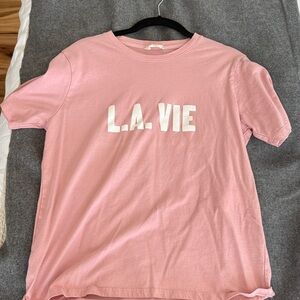 Sezane LA Rose Pink Crewneck Tee
